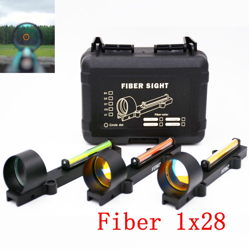 1X28 Circle Red Dot Fiber Collimeter Reflex Scope 11mm Shotgun